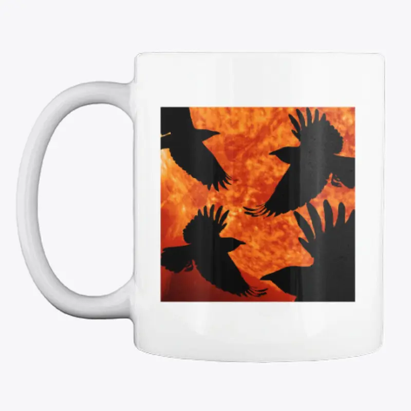 Crows Over Sun Coffee Mug